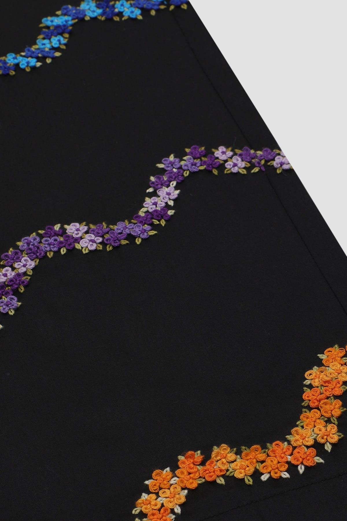 "Valley of flowers" hand embroidered lounge pants - image 5