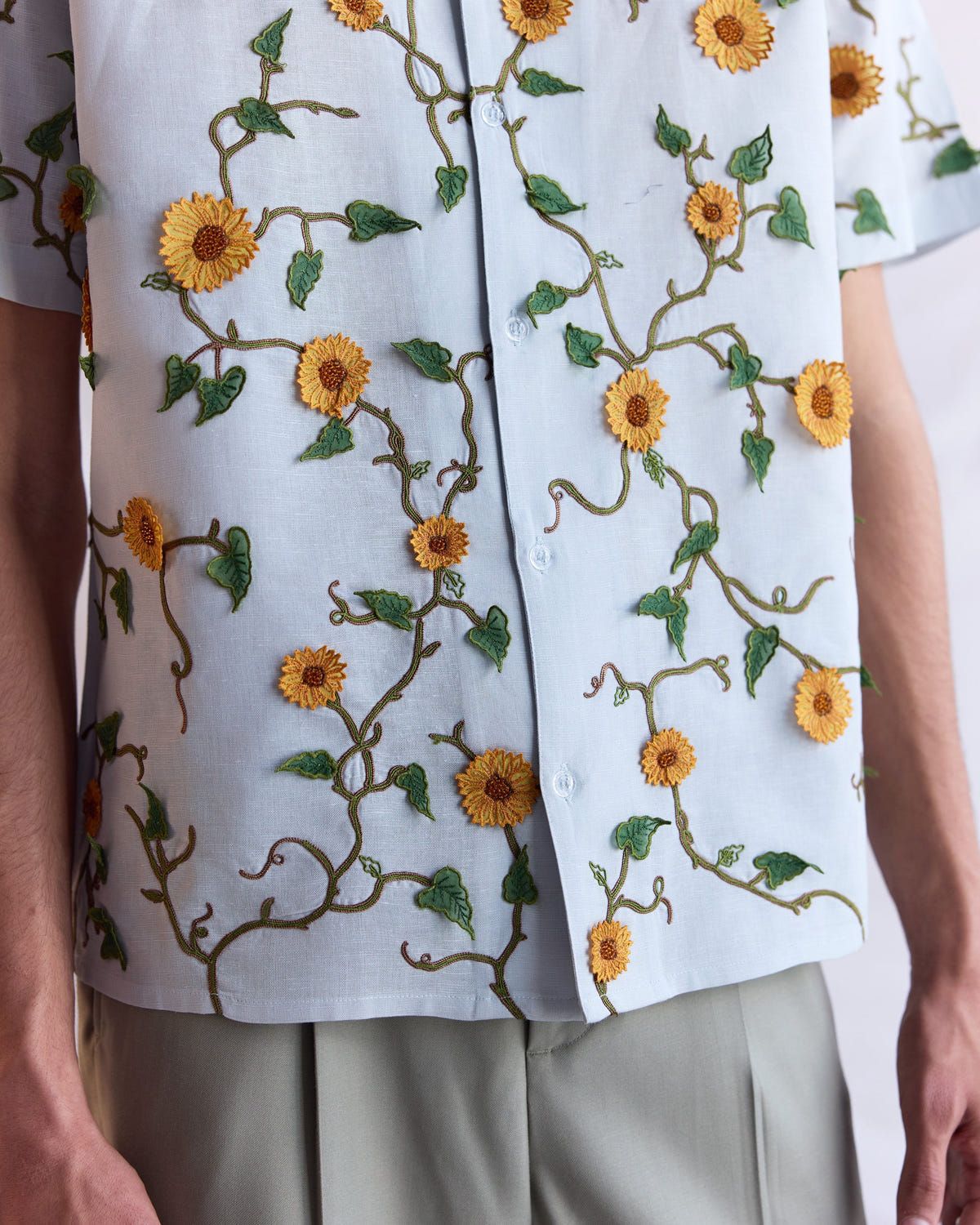 "Sunflowers” hand embroidered shirt - image 2