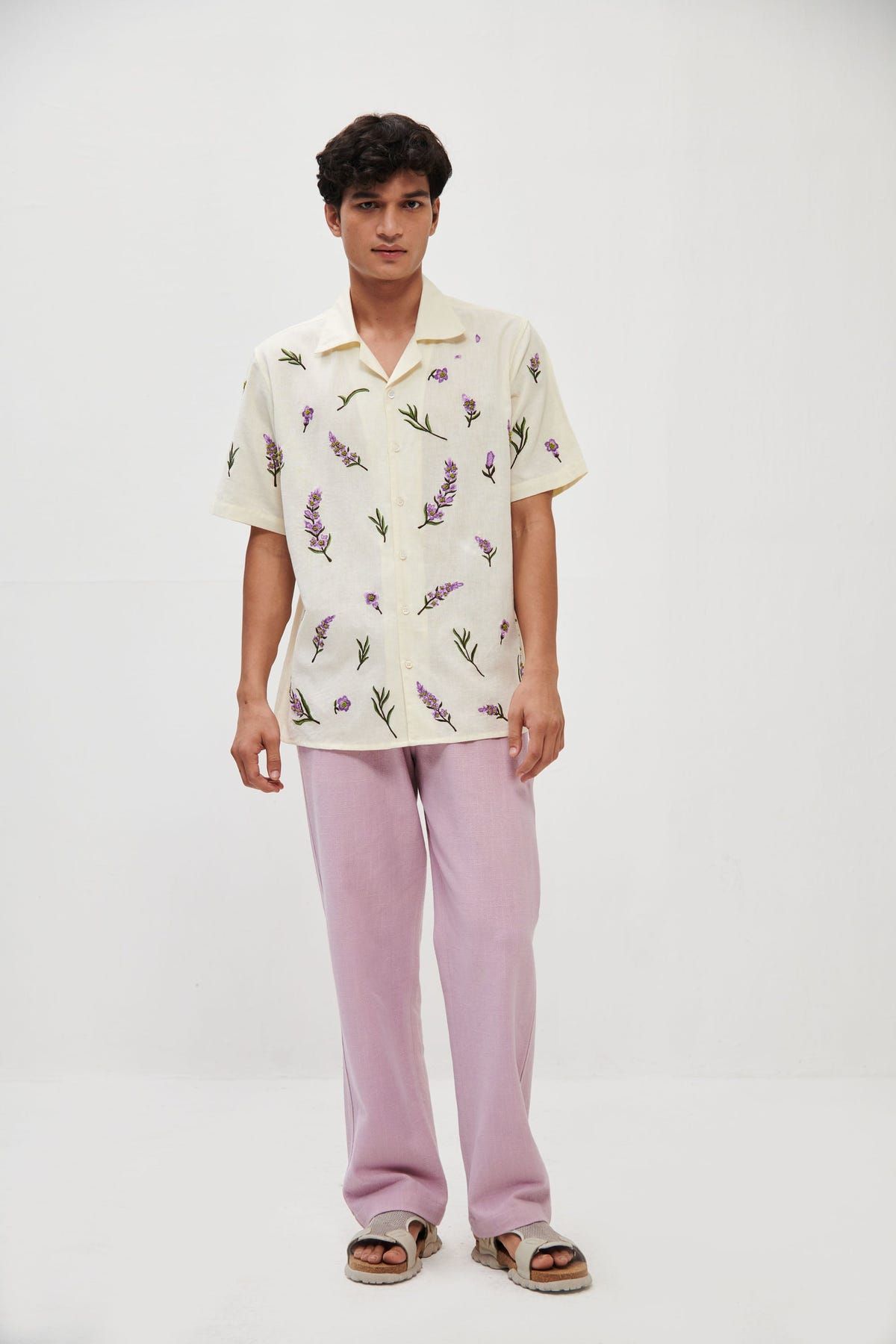 "Lavender fields" hand embroidered Shirt - image 2