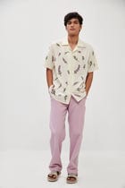 "Lavender fields" hand embroidered Shirt view 3