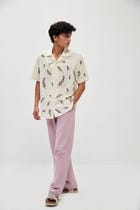 "Lavender fields" hand embroidered Shirt view 4