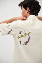 "Lavender fields" hand embroidered Shirt view 8