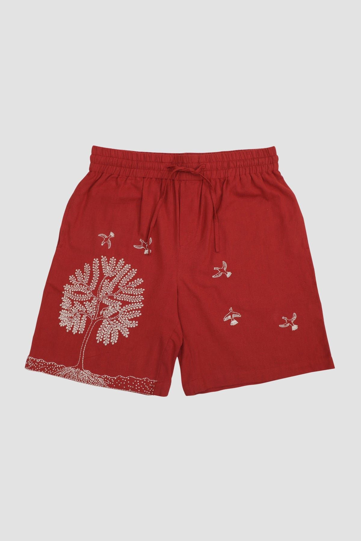 Tree of life embroidered shorts - image 2