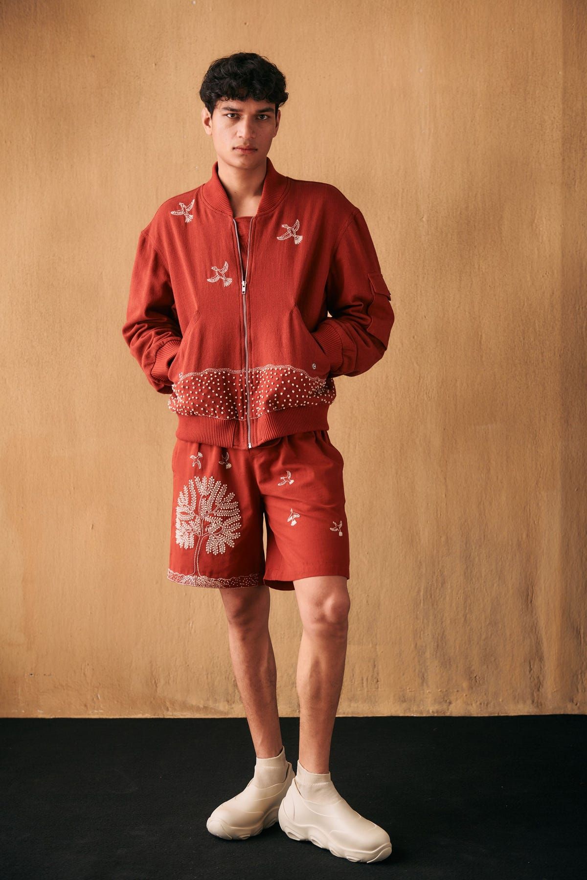 Tree of life embroidered shorts - image 6