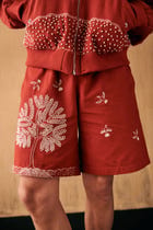 Tree of life embroidered shorts view 7