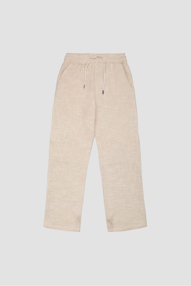 Textured lounge pants- Off white