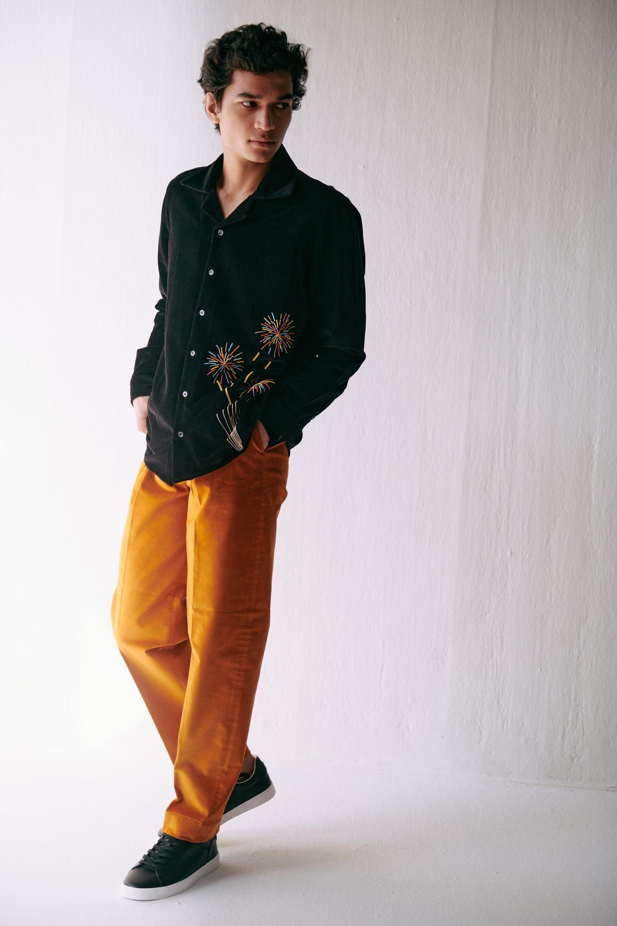Fireworks embroidered shirt - image 2