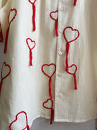 Hand Embroidered Hearts Shirt | Wedding Outfit for Men view 2