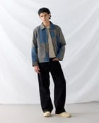 Patchwork wool zip up jacket view 4