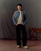Patchwork wool zip up jacket view 5