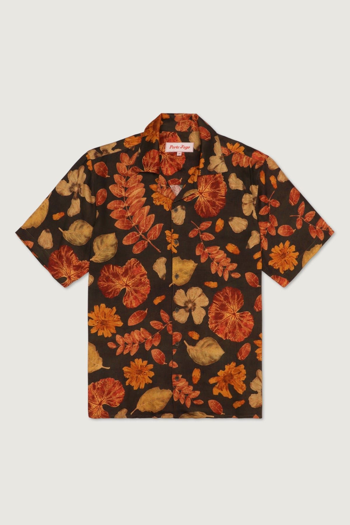 Botanical print shirt- Black - image 1