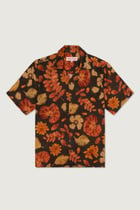 Botanical print shirt- Black view 1