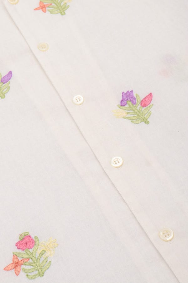 Perte D'ego — Summer floral embroidered shirt