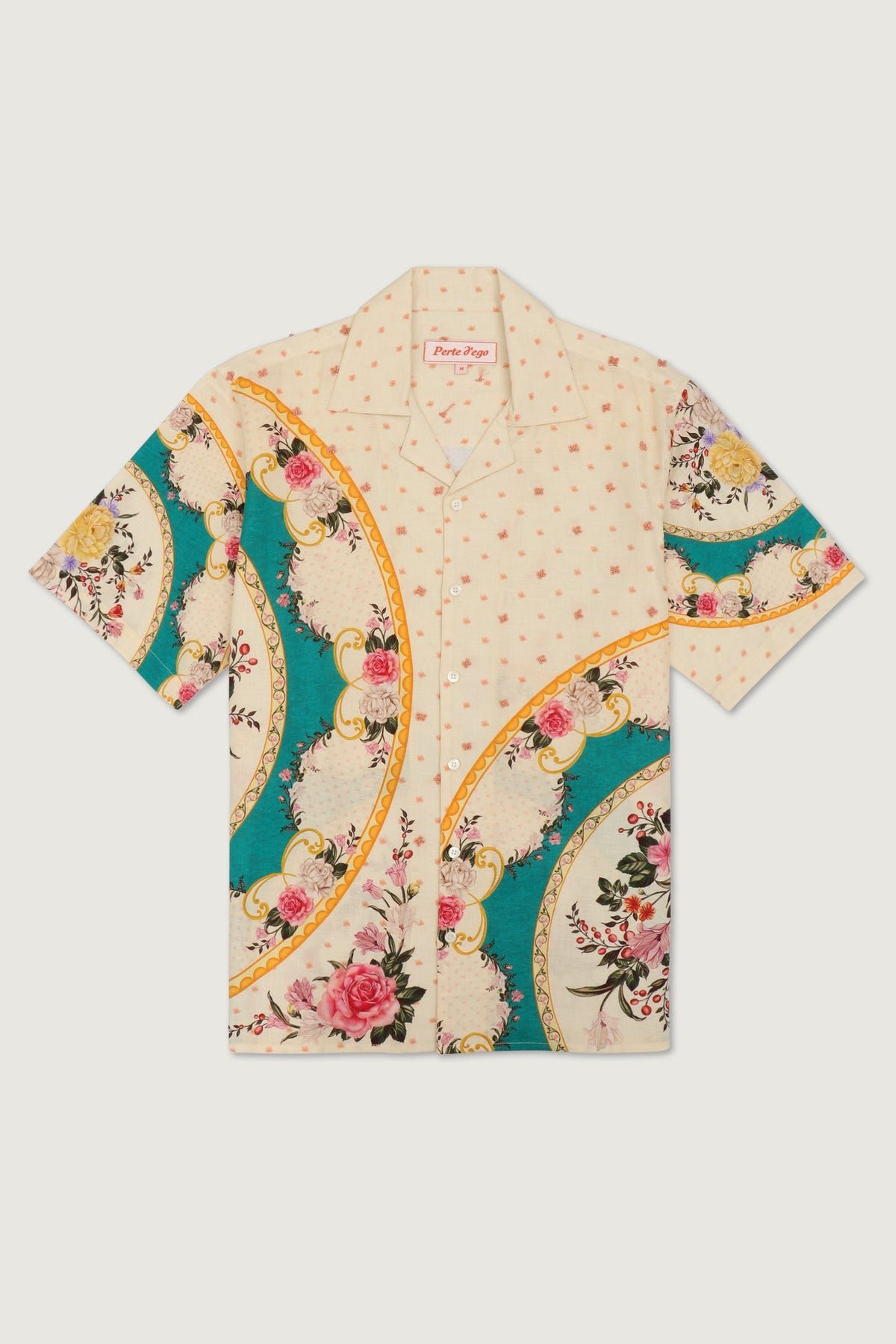 "Vintage plates" hand embroidered shirt - image 1