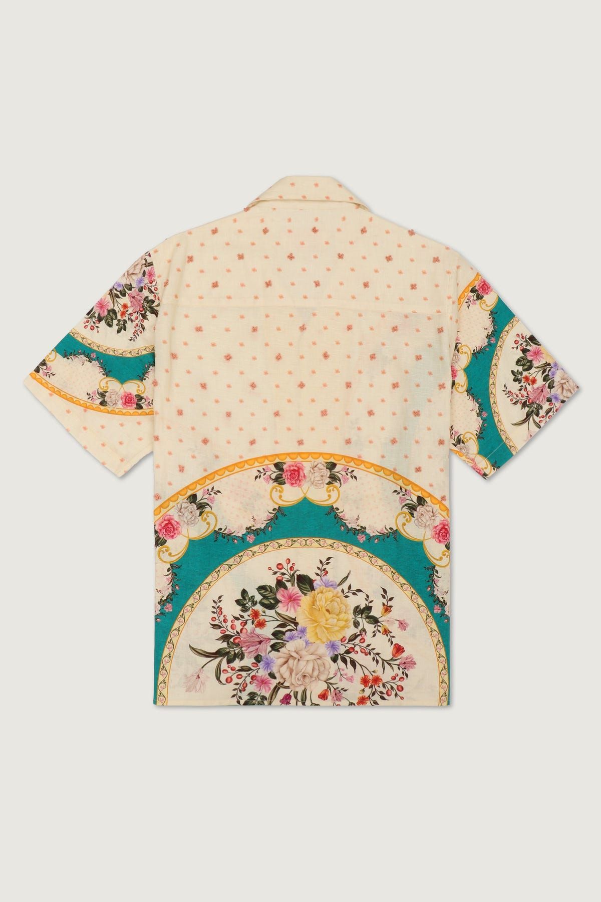 "Vintage plates" hand embroidered shirt - image 3