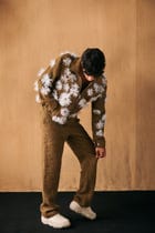 Textured lounge pants- Olive view 2
