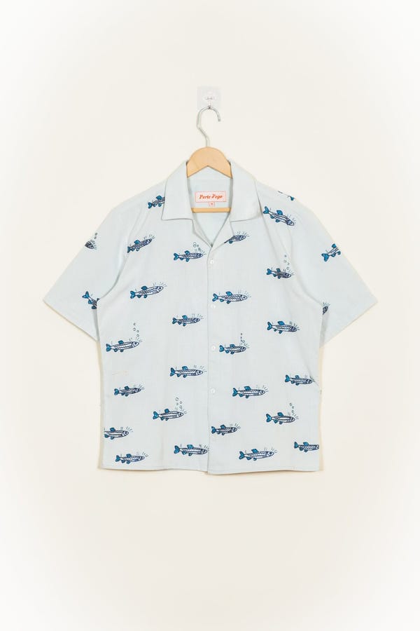 Perte D'ego — “Le sardines” hand embroidered shirt