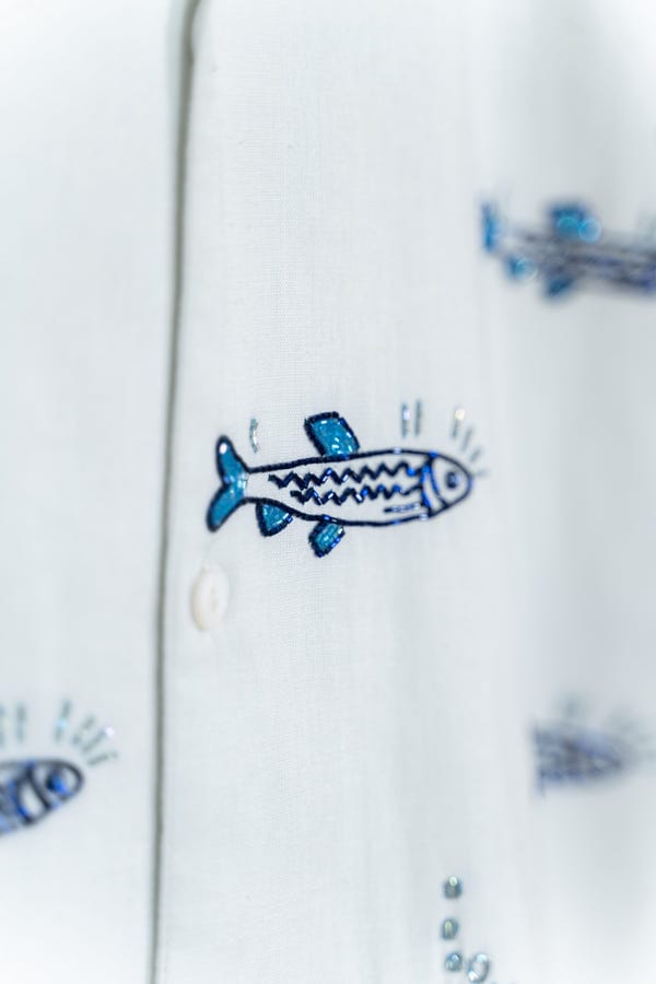 Perte D'ego — “Le sardines” hand embroidered shirt