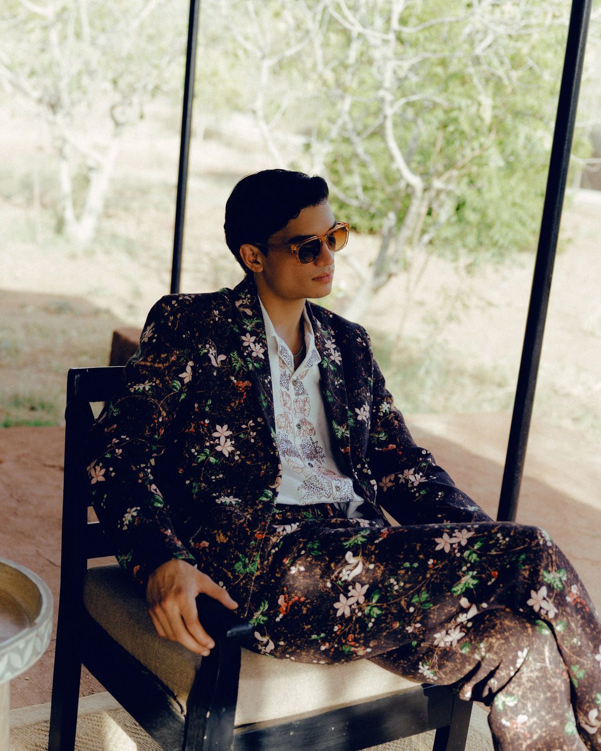 Floral twill pants - image 2