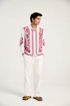 Hand embroidered paisley full sleeves shirt view 1