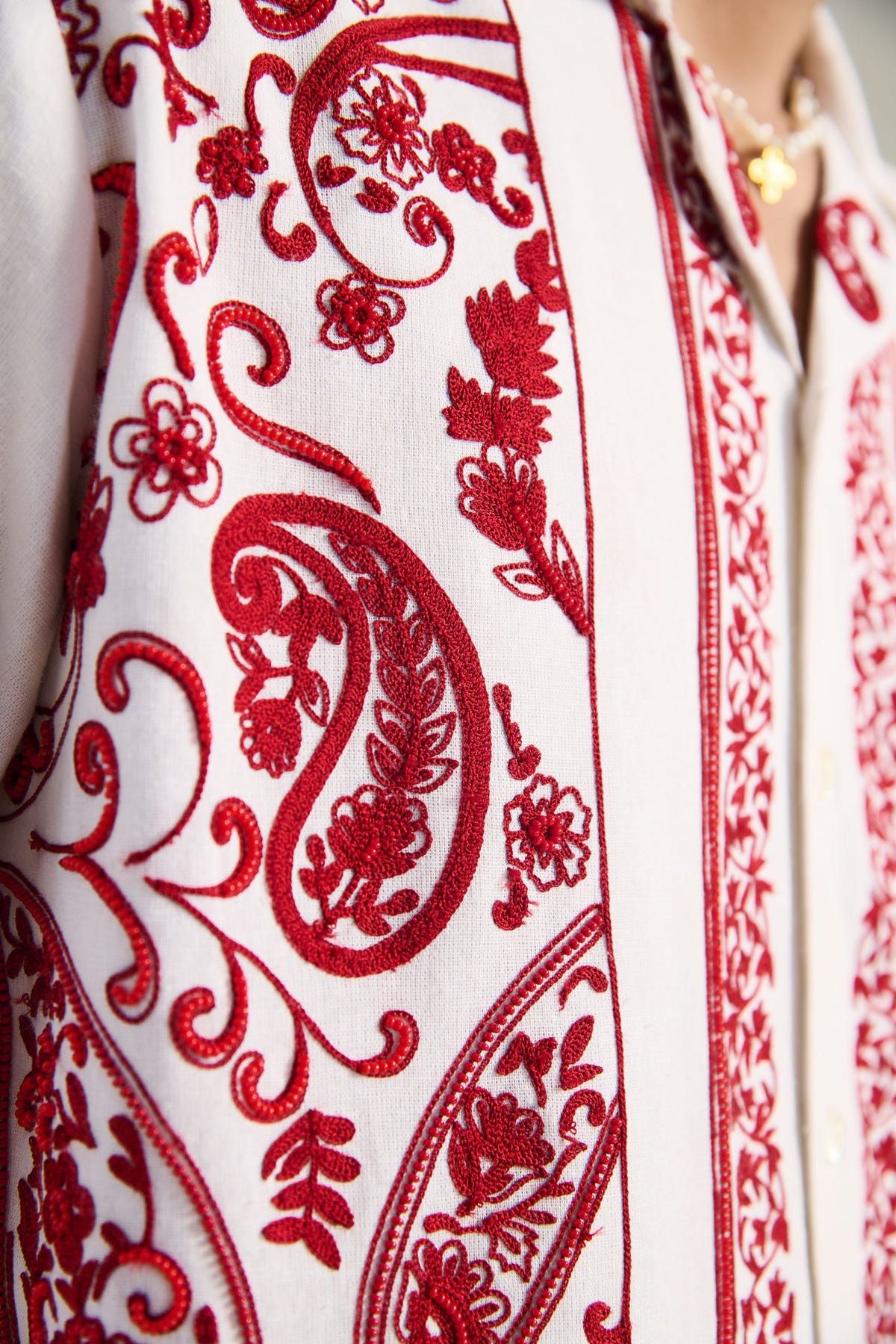 Hand embroidered paisley full sleeves shirt - image 2