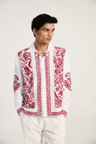 Hand embroidered paisley full sleeves shirt view 3