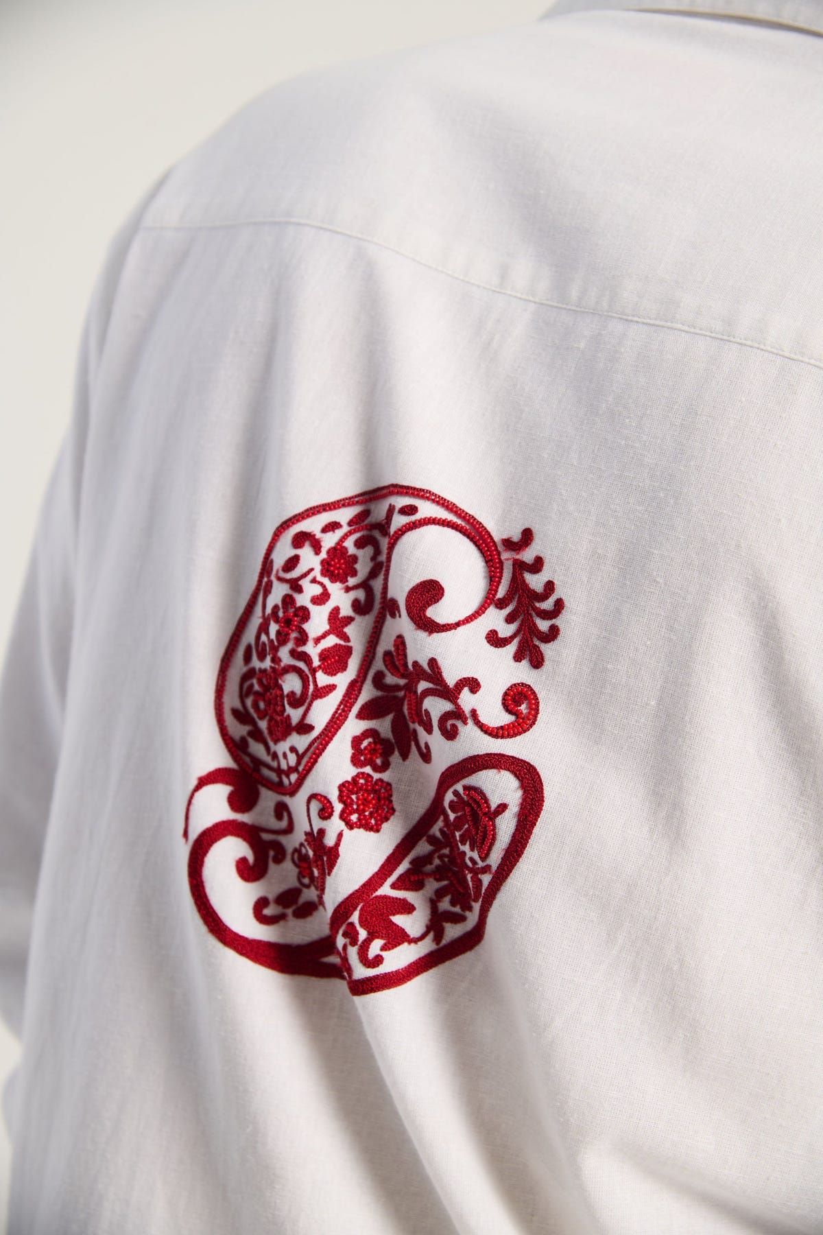 Hand embroidered paisley full sleeves shirt - image 6
