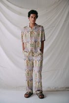 Royal floral lounge pants view 1