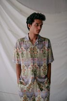 Royal floral Half sleeves shirt view 1