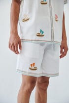 "Le Riveria" embroidered shorts view 3
