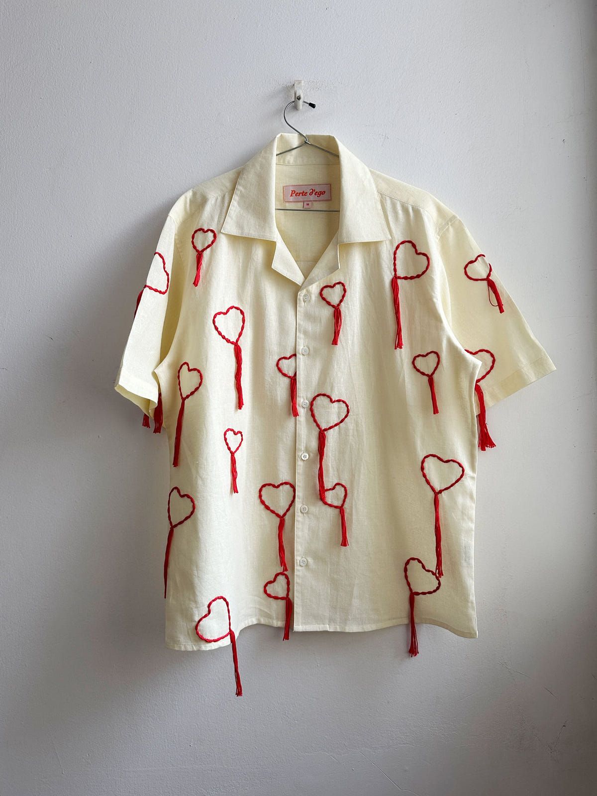 Hand embroidered hearts Shirt - image 1