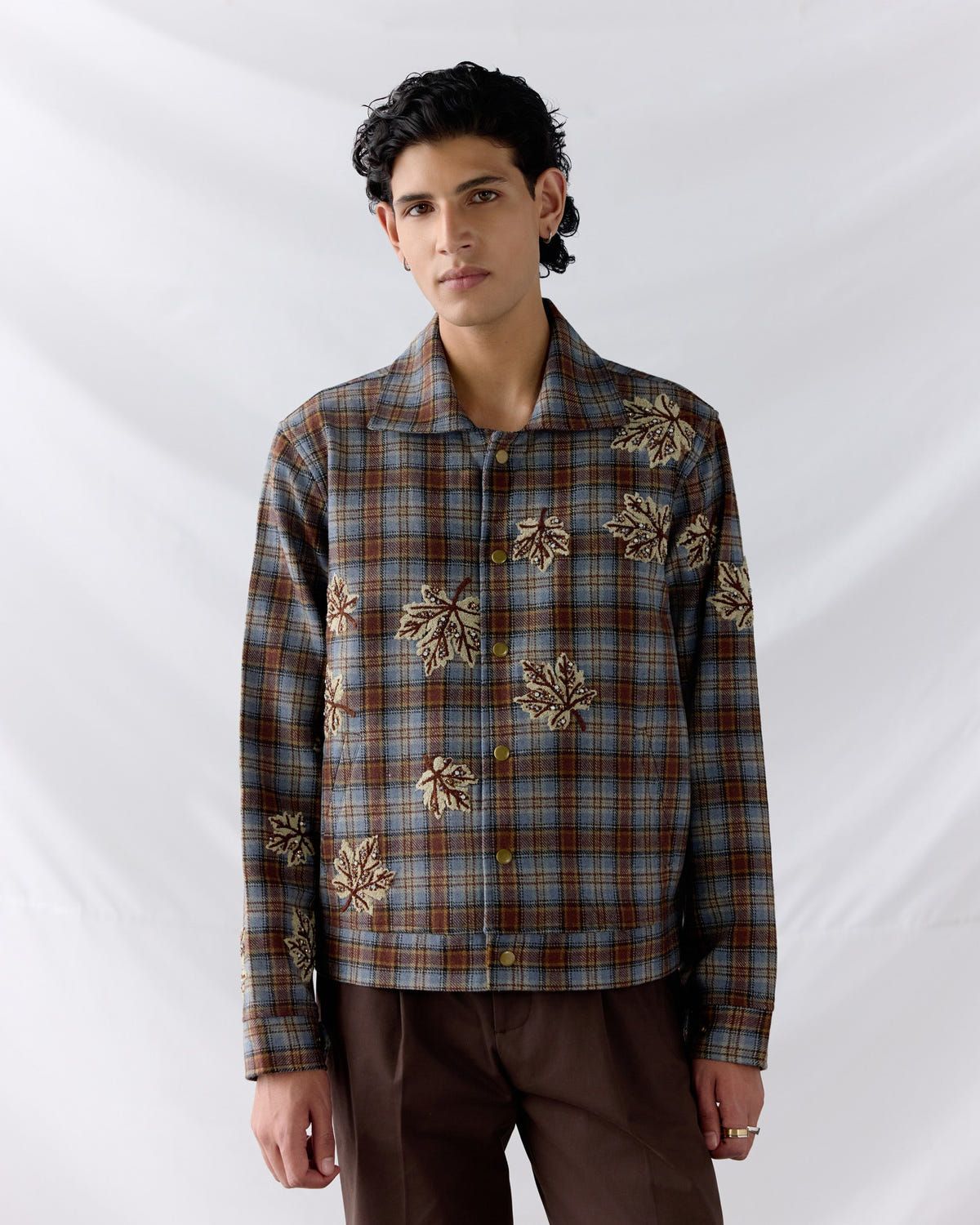 "Le Fall" hand embroidered wool overshirt - image 1