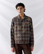 "Le Fall" hand embroidered wool overshirt view 1