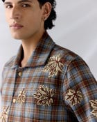 "Le Fall" hand embroidered wool overshirt view 2