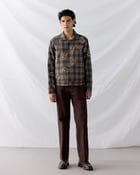 "Le Fall" hand embroidered wool overshirt view 3
