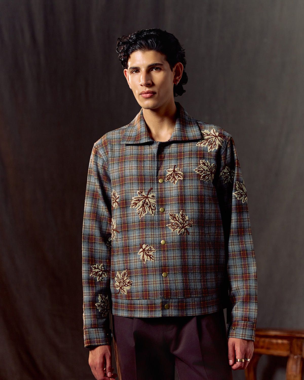 "Le Fall" hand embroidered wool overshirt - image 6