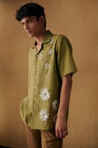 "Le dandelions" hand embroidered Shirt view 2