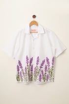 "Le Lavender" embroidered Shirt-Ivory view 1