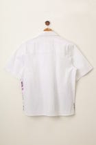 "Le Lavender" embroidered Shirt-Ivory view 3