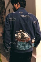 "Le Marin" hand embroidered jacket view 2