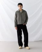 Hand embroidered wool zip up jacket view 2