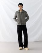 Hand embroidered wool zip up jacket view 5