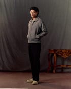 Hand embroidered wool zip up jacket view 8