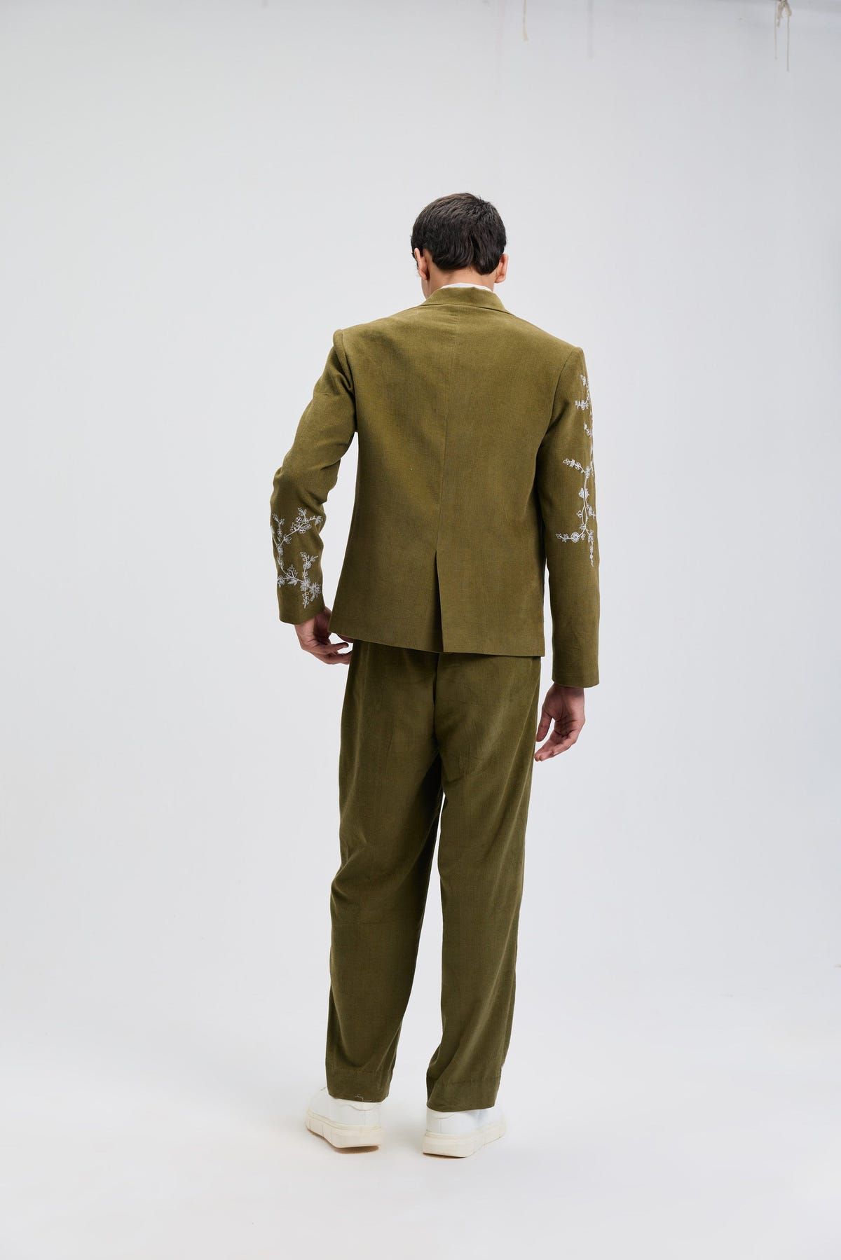 Verdant Vine Embroidered Corduroy Pants - image 2