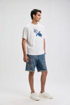 Celebration embroidered denim shorts view 3