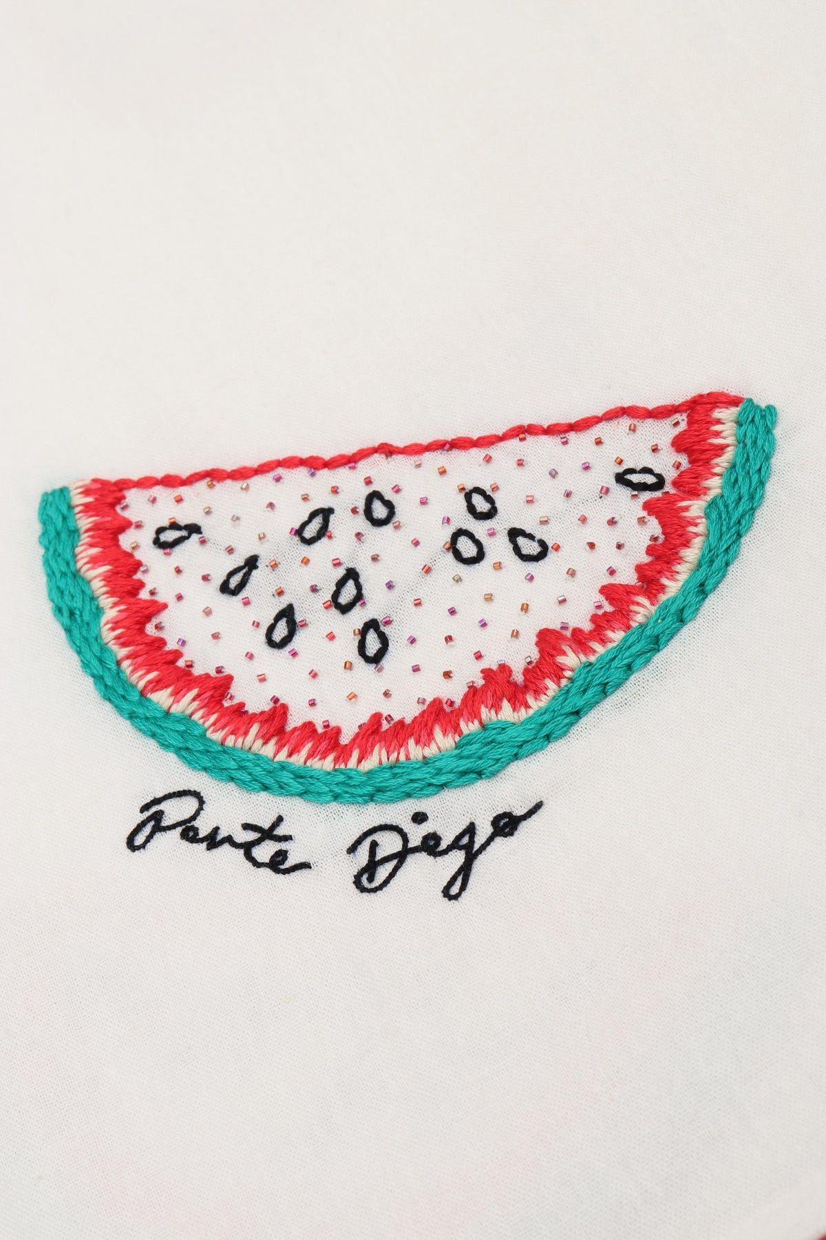 Hand embroidered watermelon Shirt - image 2