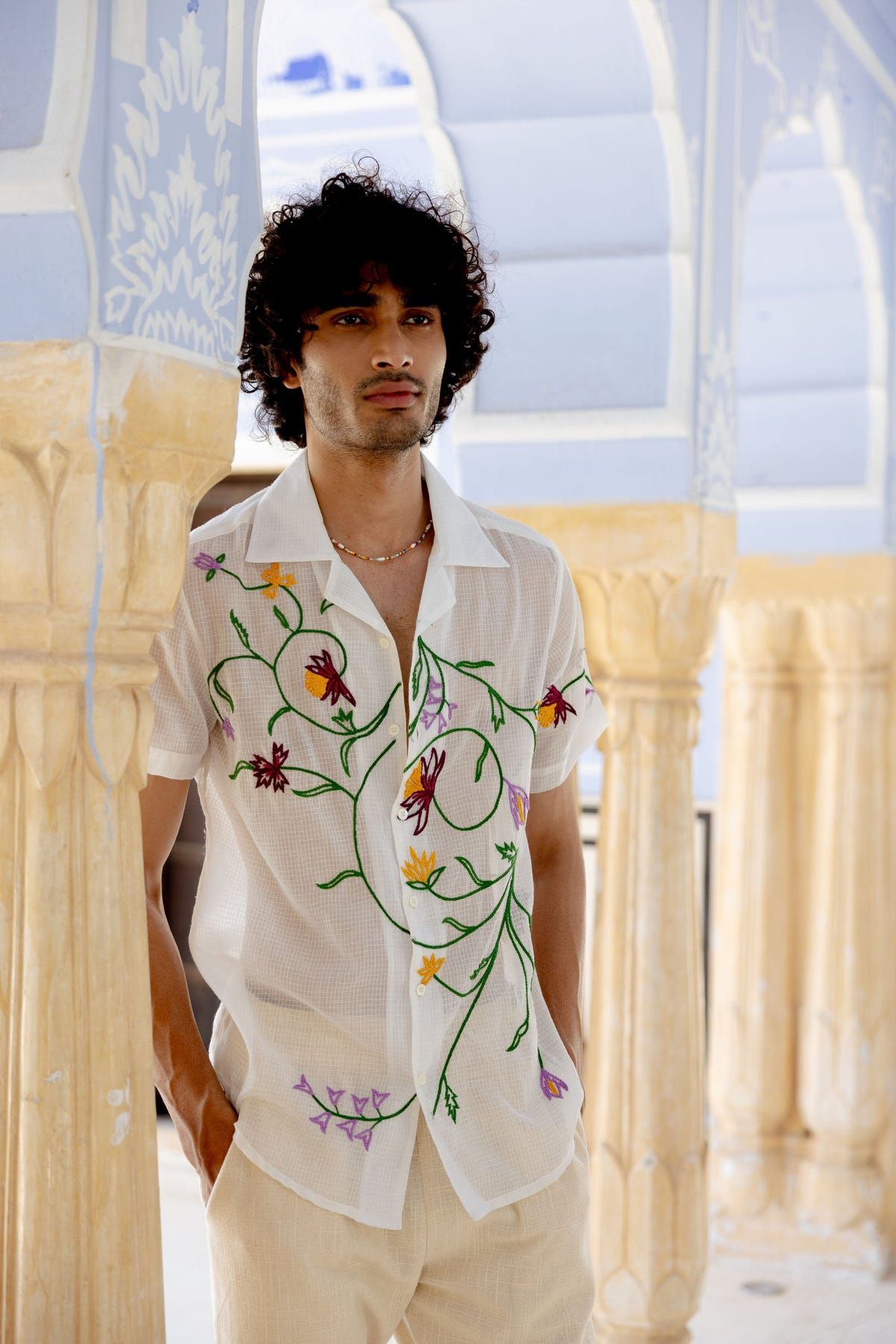 "Le Seychelles" hand embroidered shirt - image 5
