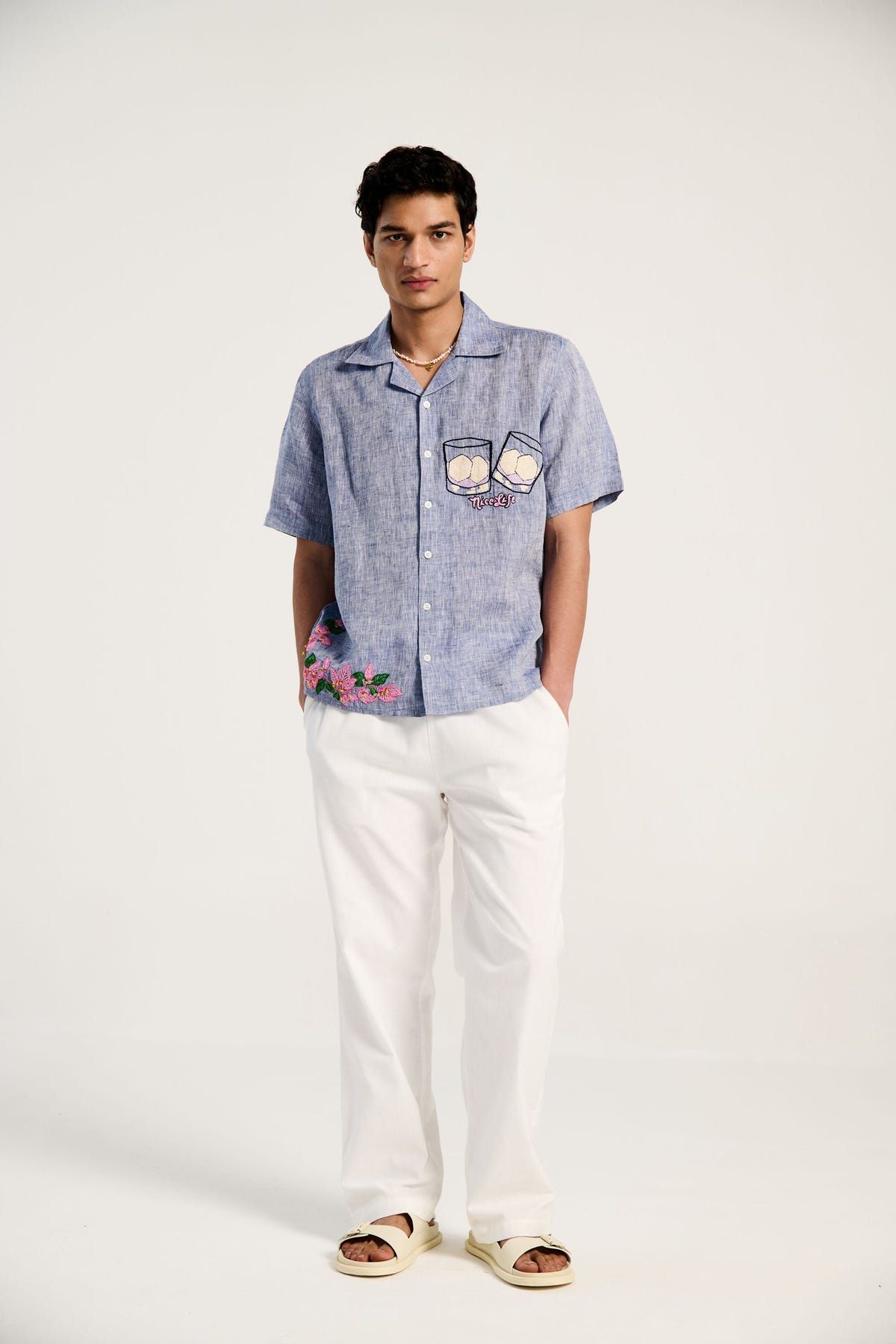 "Nice guy" hand embroidered shirt - image 1