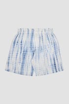 Blue shibori shorts view 2