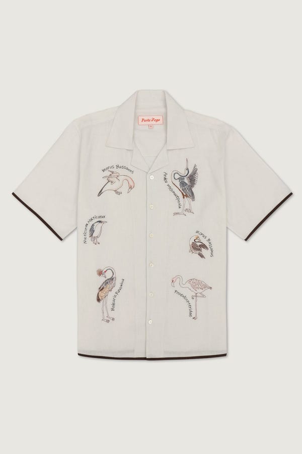 Perte D'ego — "Bird Journal" embroidered shirt